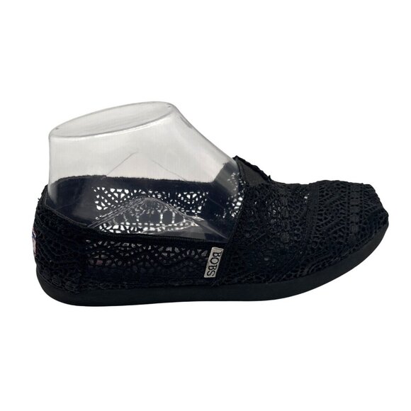 Skechers BOBS Size 7 Crochet Slip-On Flats Memory Foam Black - Picture 7 of 9